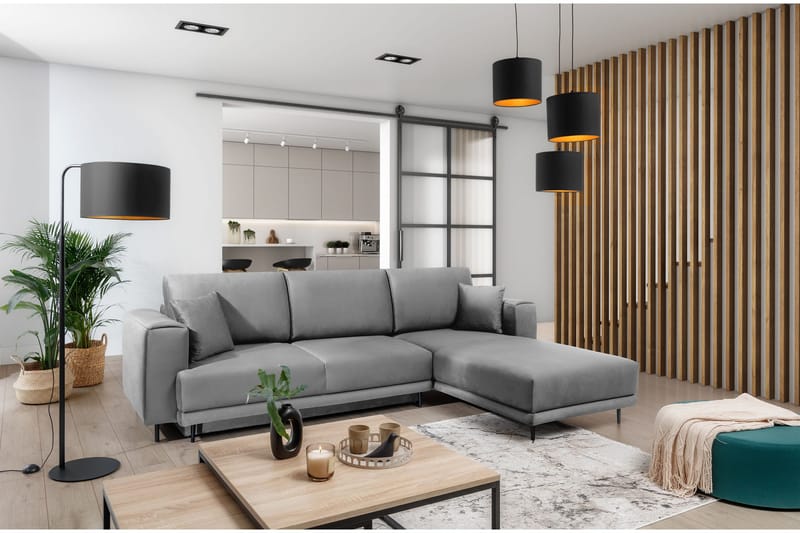 Hopland 3-personers Sovesofa med Divan og Opbevaring, Grå