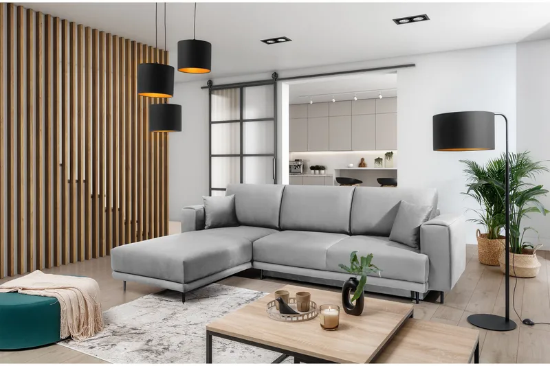 Hopland 3-personers Sovesofa med Divan og Opbevaring, Grå