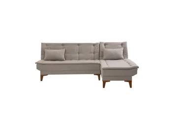 Hunterville 4-personers Venstrevendt L-formet Sovesofa 107x225 cm i Stof - Beige - Møbler - Sofaer - Sovesofaer