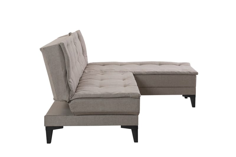 Hunterville 4-personers Højre L-formet Sovesofa 107x225 cm i Stof - Beige - Møbler - Sofaer - Sovesofaer