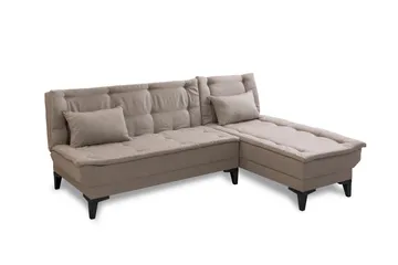 Hunterville 4-personers Højre L-formet Sovesofa 107x225 cm i Stof - Beige - Møbler - Sofaer - Sovesofaer