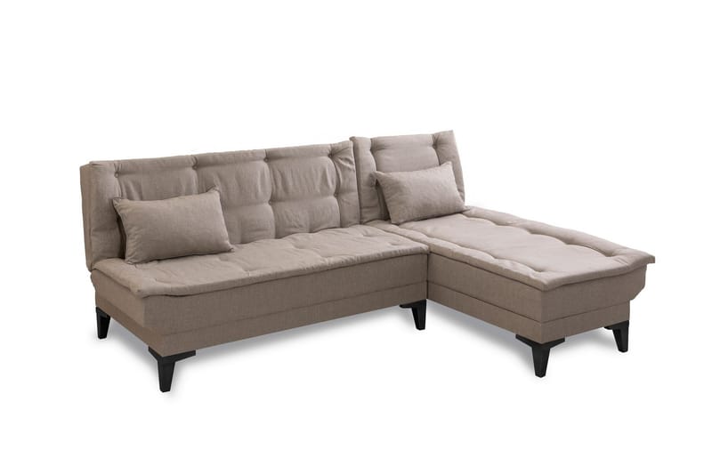 Hunterville 4-personers Højre L-formet Sovesofa 107x225 cm i Stof - Beige - Møbler - Sofaer - Sovesofaer