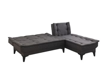 Hunterville 4-personers L-formet Sovesofa 107x225 cm i Stof - Grå - Møbler - Sofaer - Sovesofaer
