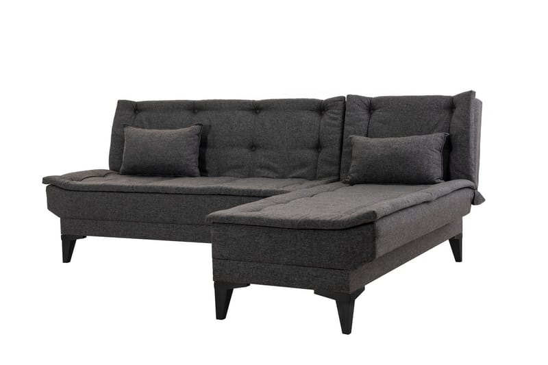 Hunterville 4-personers L-formet Sovesofa 107x225 cm i Stof - Grå - Møbler - Sofaer - Sovesofaer