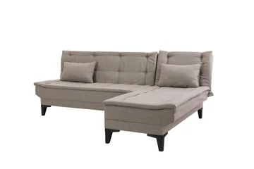Hunterville 4-personers Højre L-formet Sovesofa 107x225 cm i Stof - Beige - Møbler - Sofaer - Sovesofaer