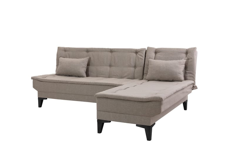 Hunterville 4-personers Højre L-formet Sovesofa 107x225 cm i Stof - Beige - Møbler - Sofaer - Sovesofaer