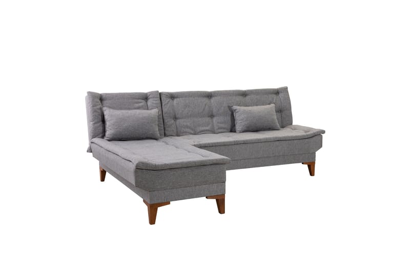 Hunterville 4-personers Venstrevendt L-formet Sovesofa 107x225 cm i Stof - Grå - Møbler - Sofaer - Sovesofaer