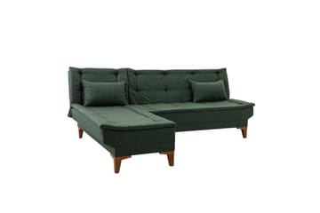 Hunterville 4-personers Venstrevendt L-formet Sovesofa 107x225 cm i Stof - Grøn - Møbler - Sofaer - Sovesofaer