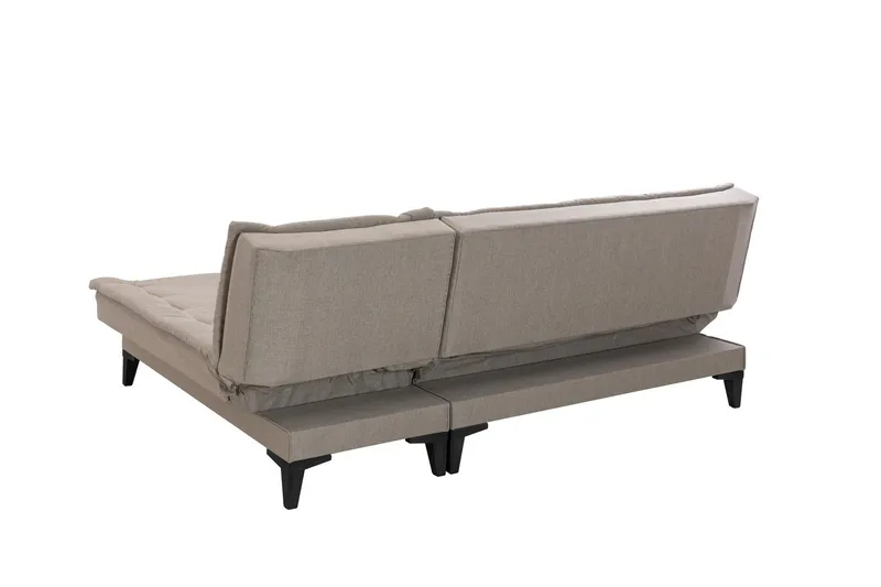 Hunterville 4-personers Højre L-formet Sovesofa 107x225 cm i Stof - Beige - Møbler - Sofaer - Sovesofaer