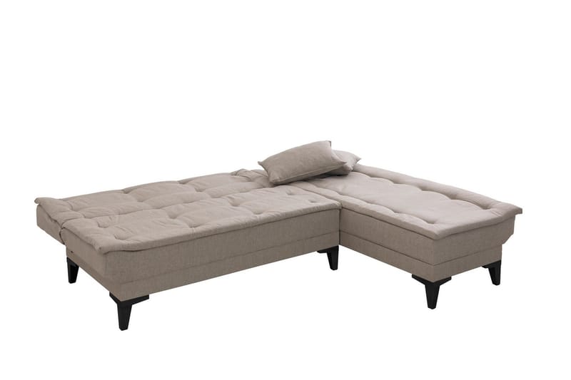 Hunterville 4-personers Højre L-formet Sovesofa 107x225 cm i Stof - Beige - Møbler - Sofaer - Sovesofaer