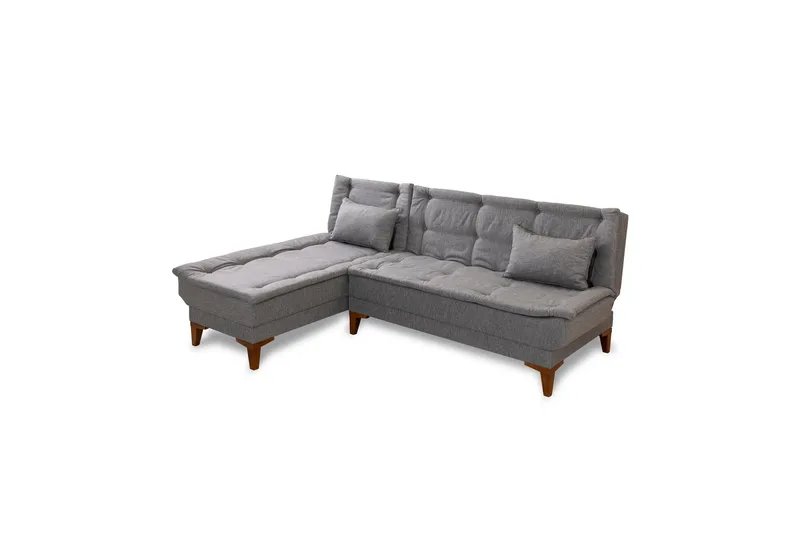 Hunterville 4-personers Venstrevendt L-formet Sovesofa 107x225 cm i Stof, Grå