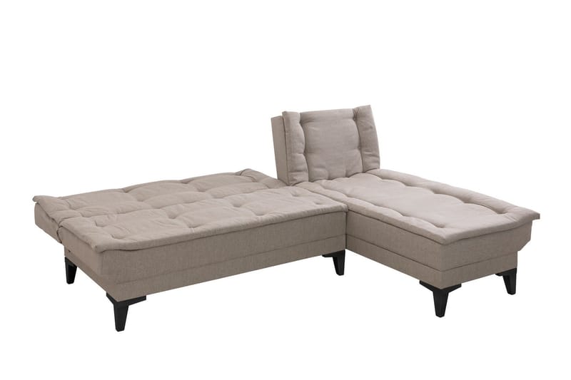 Hunterville 4-personers Højre L-formet Sovesofa 107x225 cm i Stof - Beige - Møbler - Sofaer - Sovesofaer
