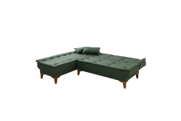 Hunterville 4-personers Venstrevendt L-formet Sovesofa 107x225 cm i Stof - Grøn - Møbler - Sofaer - Sovesofaer