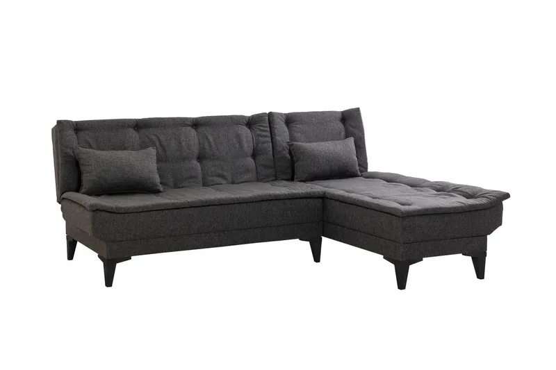 Hunterville 4-personers L-formet Sovesofa 107x225 cm i Stof, Grå