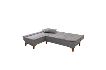 Hunterville 4-personers Venstrevendt L-formet Sovesofa 107x225 cm i Stof - Grå - Møbler - Sofaer - Sovesofaer