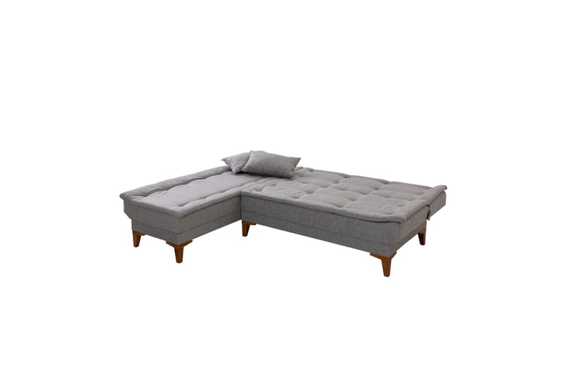 Hunterville 4-personers Venstrevendt L-formet Sovesofa 107x225 cm i Stof - Grå - Møbler - Sofaer - Sovesofaer