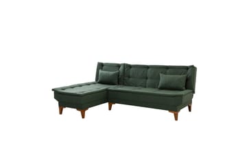 Hunterville 4-personers Venstrevendt L-formet Sovesofa 107x225 cm i Stof - Grøn - Møbler - Sofaer - Sovesofaer
