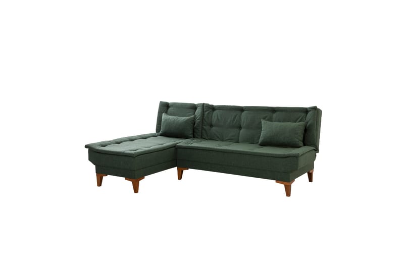 Hunterville 4-personers Venstrevendt L-formet Sovesofa 107x225 cm i Stof - Grøn - Møbler - Sofaer - Sovesofaer