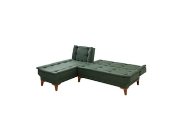 Hunterville 4-personers Venstrevendt L-formet Sovesofa 107x225 cm i Stof - Grøn - Møbler - Sofaer - Sovesofaer