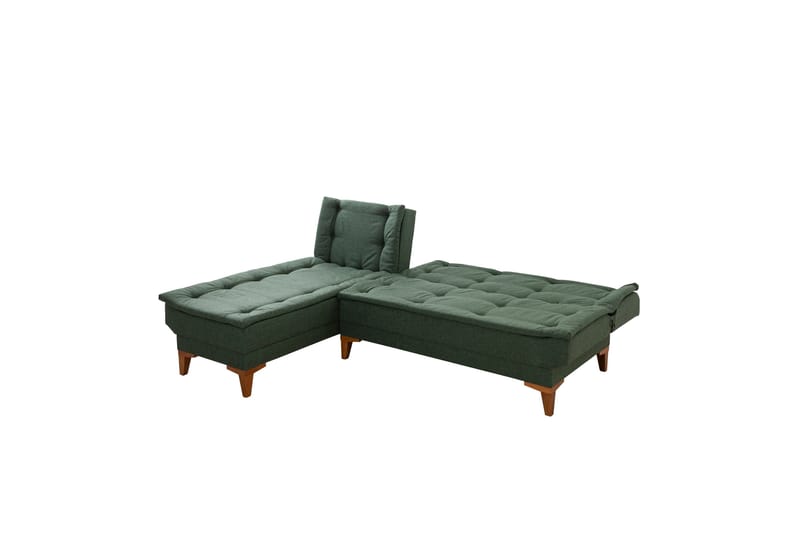 Hunterville 4-personers Venstrevendt L-formet Sovesofa 107x225 cm i Stof - Grøn - Møbler - Sofaer - Sovesofaer