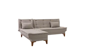 Hunterville 4-personers Venstrevendt L-formet Sovesofa 107x225 cm i Stof - Beige - Møbler - Sofaer - Sovesofaer