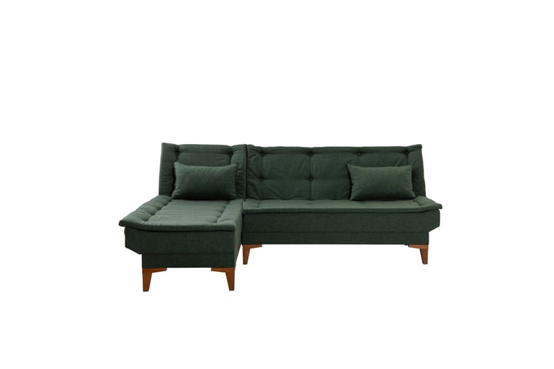 Hunterville 4-personers Venstrevendt L-formet Sovesofa 107x225 cm i Stof - Grøn - Møbler - Sofaer - Sovesofaer