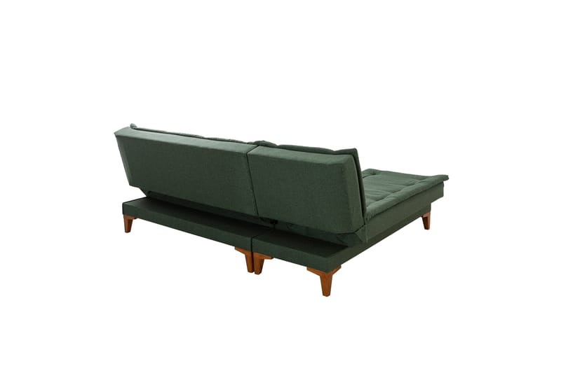 Hunterville 4-personers Venstrevendt L-formet Sovesofa 107x225 cm i Stof - Grøn - Møbler - Sofaer - Sovesofaer