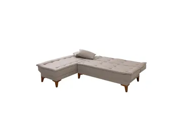 Hunterville 4-personers Venstrevendt L-formet Sovesofa 107x225 cm i Stof - Beige - Møbler - Sofaer - Sovesofaer