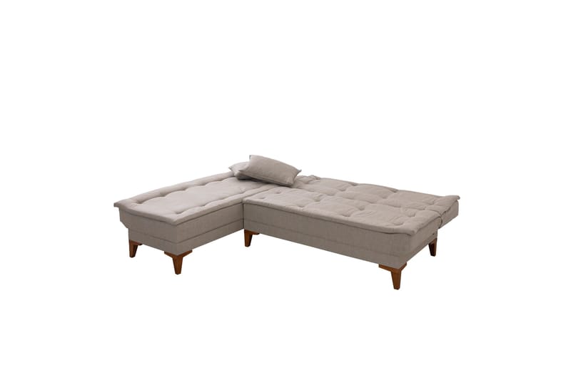 Hunterville 4-personers Venstrevendt L-formet Sovesofa 107x225 cm i Stof - Beige - Møbler - Sofaer - Sovesofaer