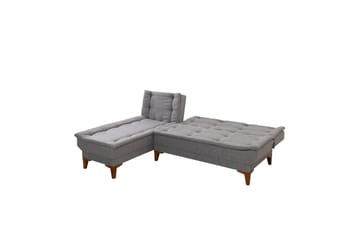 Hunterville 4-personers Venstrevendt L-formet Sovesofa 107x225 cm i Stof - Grå - Møbler - Sofaer - Sovesofaer
