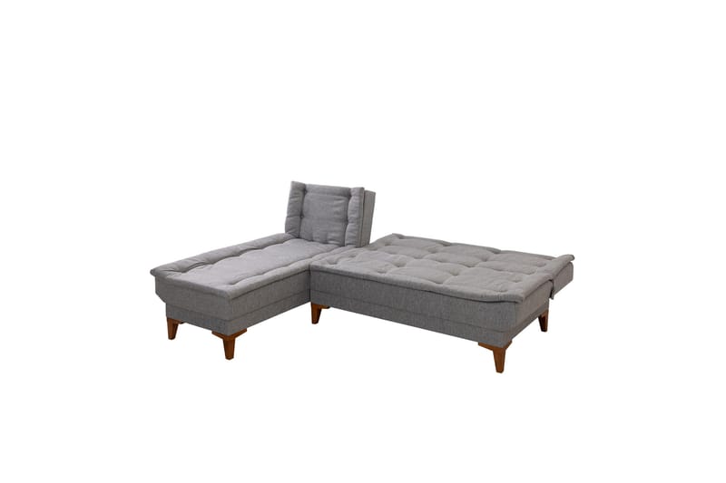 Hunterville 4-personers Venstrevendt L-formet Sovesofa 107x225 cm i Stof - Grå - Møbler - Sofaer - Sovesofaer