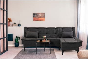 Hunterville 4-personers L-formet Sovesofa 107x225 cm i Stof - Grå - Møbler - Sofaer - Sovesofaer