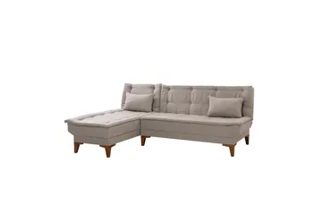 Hunterville 4-personers Venstrevendt L-formet Sovesofa 107x225 cm i Stof - Beige - Møbler - Sofaer - Sovesofaer