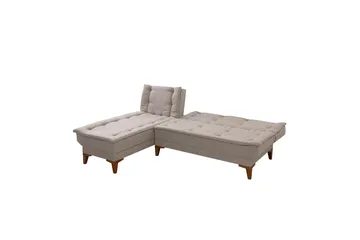 Hunterville 4-personers Venstrevendt L-formet Sovesofa 107x225 cm i Stof - Beige - Møbler - Sofaer - Sovesofaer