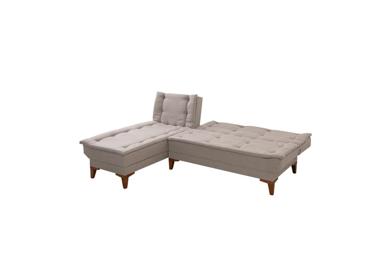 Hunterville 4-personers Venstrevendt L-formet Sovesofa 107x225 cm i Stof - Beige - Møbler - Sofaer - Sovesofaer