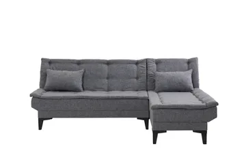 Hunterville Højre L-formet 4-sæders Sovesofa med Langsgående Liggeflade 107x225 cm i Stof - Grå - Møbler - Sofaer - Sovesofaer