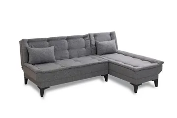 Hunterville Højre L-formet 4-sæders Sovesofa med Langsgående Liggeflade 107x225 cm i Stof - Grå - Møbler - Sofaer - Sovesofaer