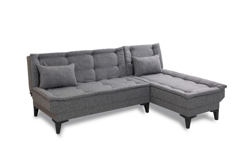 Hunterville Højre L-formet 4-sæders Sovesofa med Langsgående Liggeflade 107x225 cm i Stof - Grå - Møbler - Sofaer - Sovesofaer