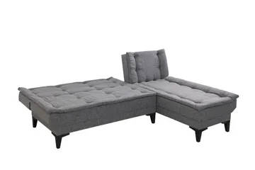 Hunterville Højre L-formet 4-sæders Sovesofa med Langsgående Liggeflade 107x225 cm i Stof - Grå - Møbler - Sofaer - Sovesofaer