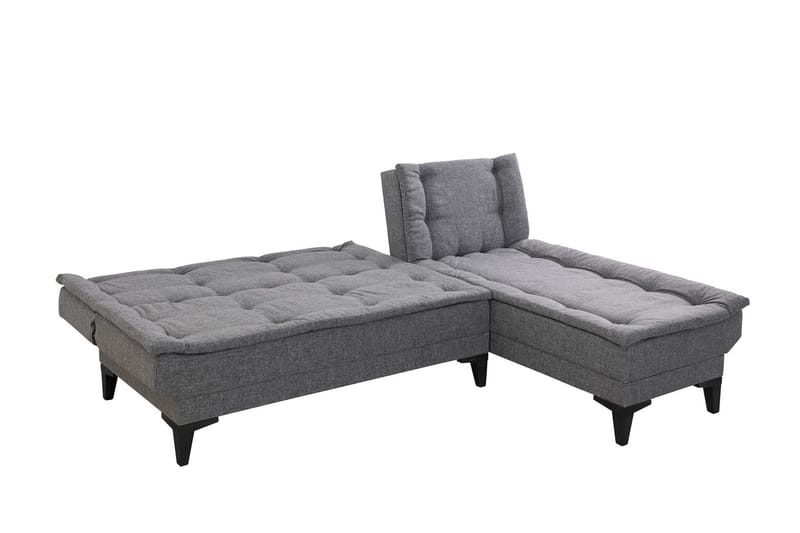 Hunterville Højre L-formet 4-sæders Sovesofa med Langsgående Liggeflade 107x225 cm i Stof - Grå - Møbler - Sofaer - Sovesofaer