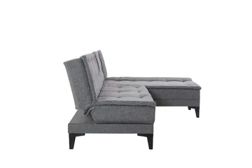 Hunterville Højre L-formet 4-sæders Sovesofa med Langsgående Liggeflade 107x225 cm i Stof - Grå - Møbler - Sofaer - Sovesofaer