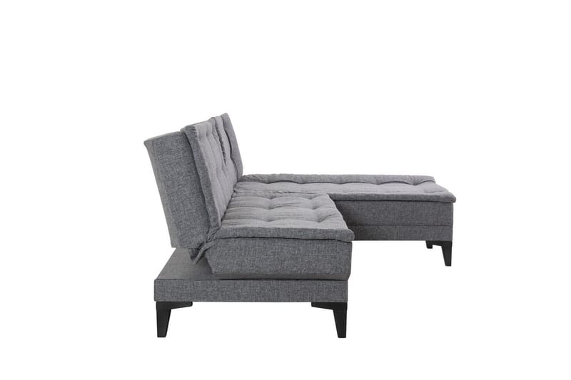 Hunterville Højre L-formet 4-sæders Sovesofa med Langsgående Liggeflade 107x225 cm i Stof - Grå - Møbler - Sofaer - Sovesofaer