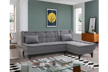 Hunterville Højre L-formet 4-sæders Sovesofa med Langsgående Liggeflade 107x225 cm i Stof - Grå - Møbler - Sofaer - Sovesofaer