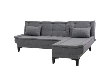 Hunterville Højre L-formet 4-sæders Sovesofa med Langsgående Liggeflade 107x225 cm i Stof - Grå - Møbler - Sofaer - Sovesofaer