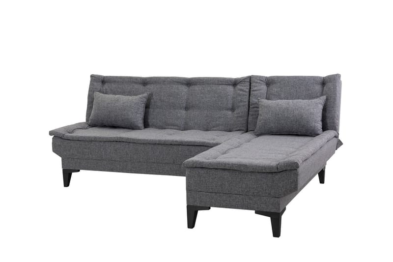 Hunterville Højre L-formet 4-sæders Sovesofa med Langsgående Liggeflade 107x225 cm i Stof - Grå - Møbler - Sofaer - Sovesofaer