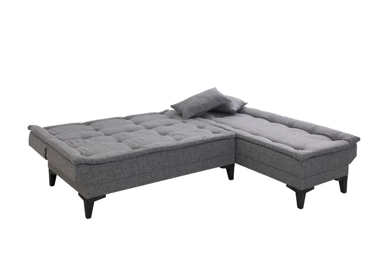 Hunterville Højre L-formet 4-sæders Sovesofa med Langsgående Liggeflade 107x225 cm i Stof - Grå - Møbler - Sofaer - Sovesofaer