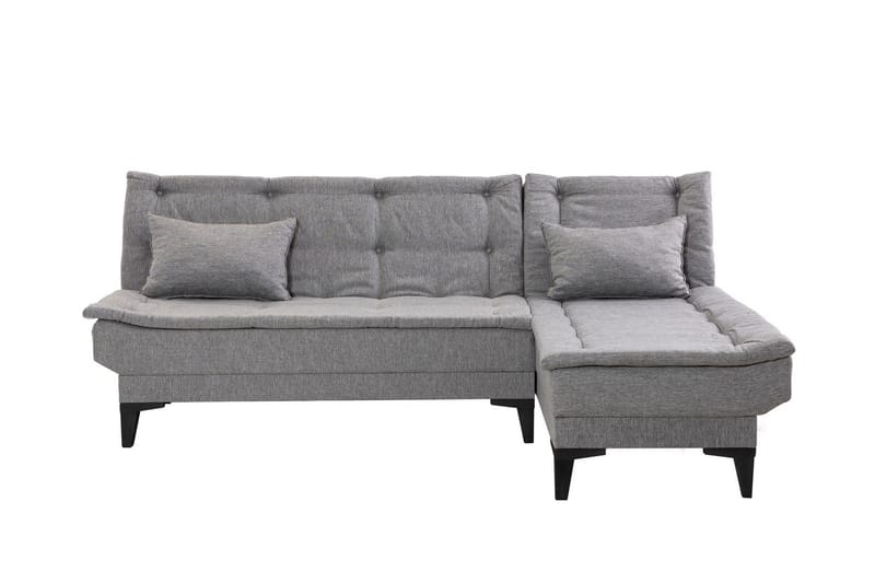 Hunterville Højre L-formet Sovesofa 107x225 cm i Stof - Grå - Møbler - Sofaer - Sovesofaer