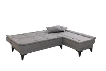 Hunterville Højre L-formet Sovesofa 107x225 cm i Stof - Grå - Møbler - Sofaer - Sovesofaer