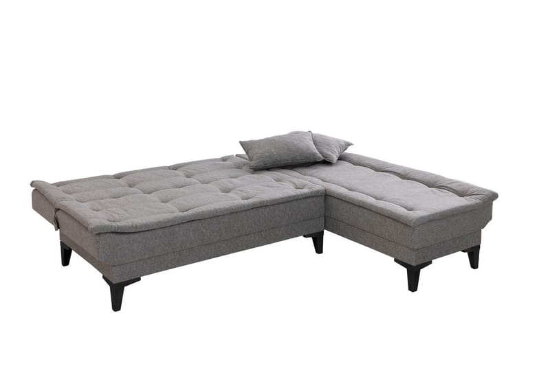 Hunterville Højre L-formet Sovesofa 107x225 cm i Stof - Grå - Møbler - Sofaer - Sovesofaer