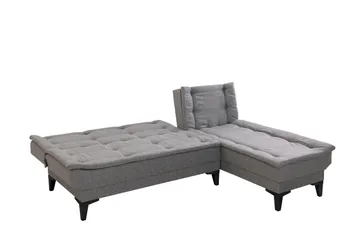 Hunterville Højre L-formet Sovesofa 107x225 cm i Stof - Grå - Møbler - Sofaer - Sovesofaer